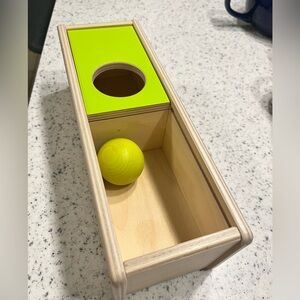 Montessori Wooden Sliding Top Box - Lovevery Ball Drop